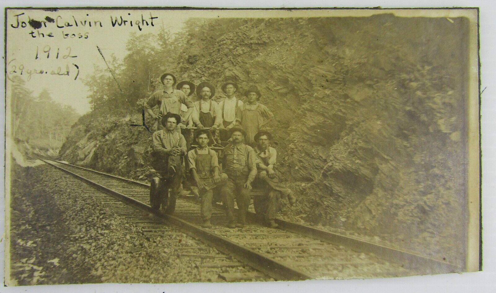 1912 Railroad Workers Photograph Picture, John Calvin Wright \
