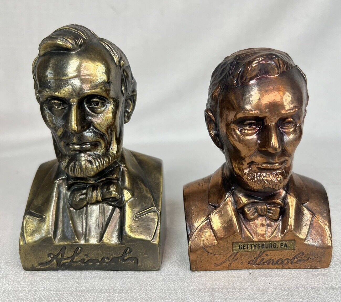 Vintage Abraham Lincoln Metal Coin Bank And Bust (No key )