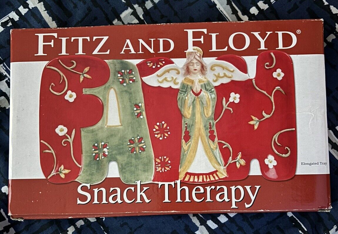 Fitz and Floyd Snack Therapy Angel Faith Elongated Tray