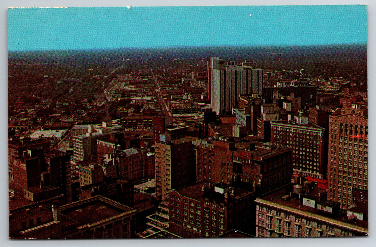Vintage Postcard GA Atlanta Bank of GA Skyline Aerial View Chrome ~10094