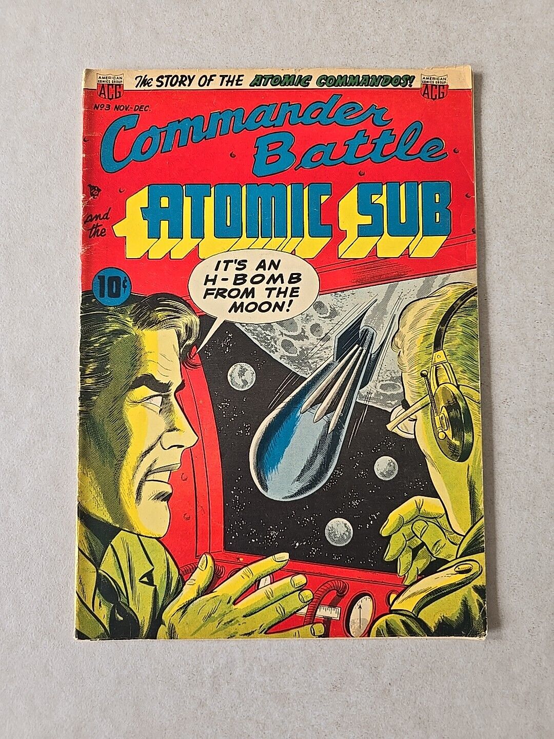 Commander Battle and the Atomic Sub #3  1954 Golden Age Comic 