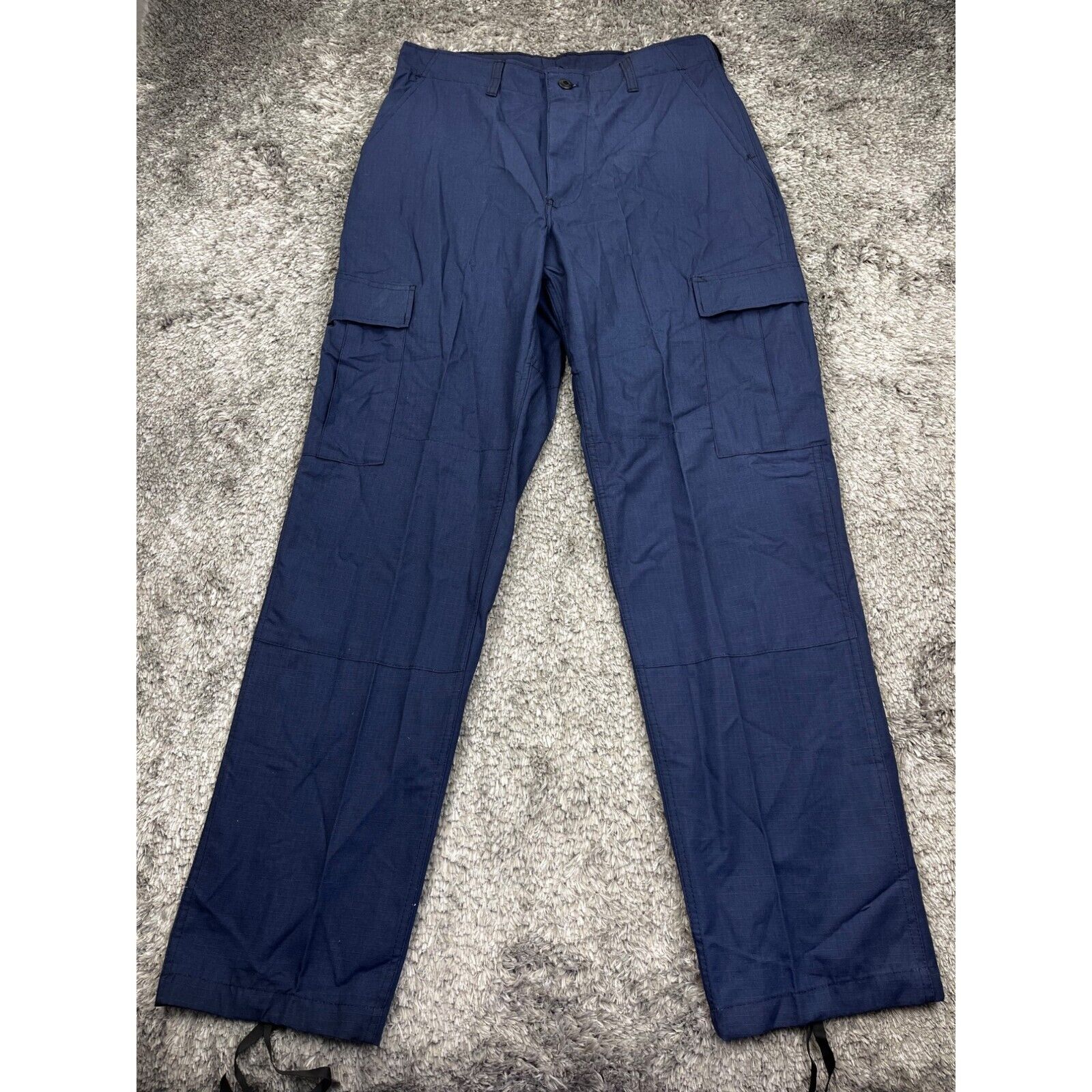 Military Combat Trousers Mens Medium Long Navy Button Fly Tastical Cargo Pants