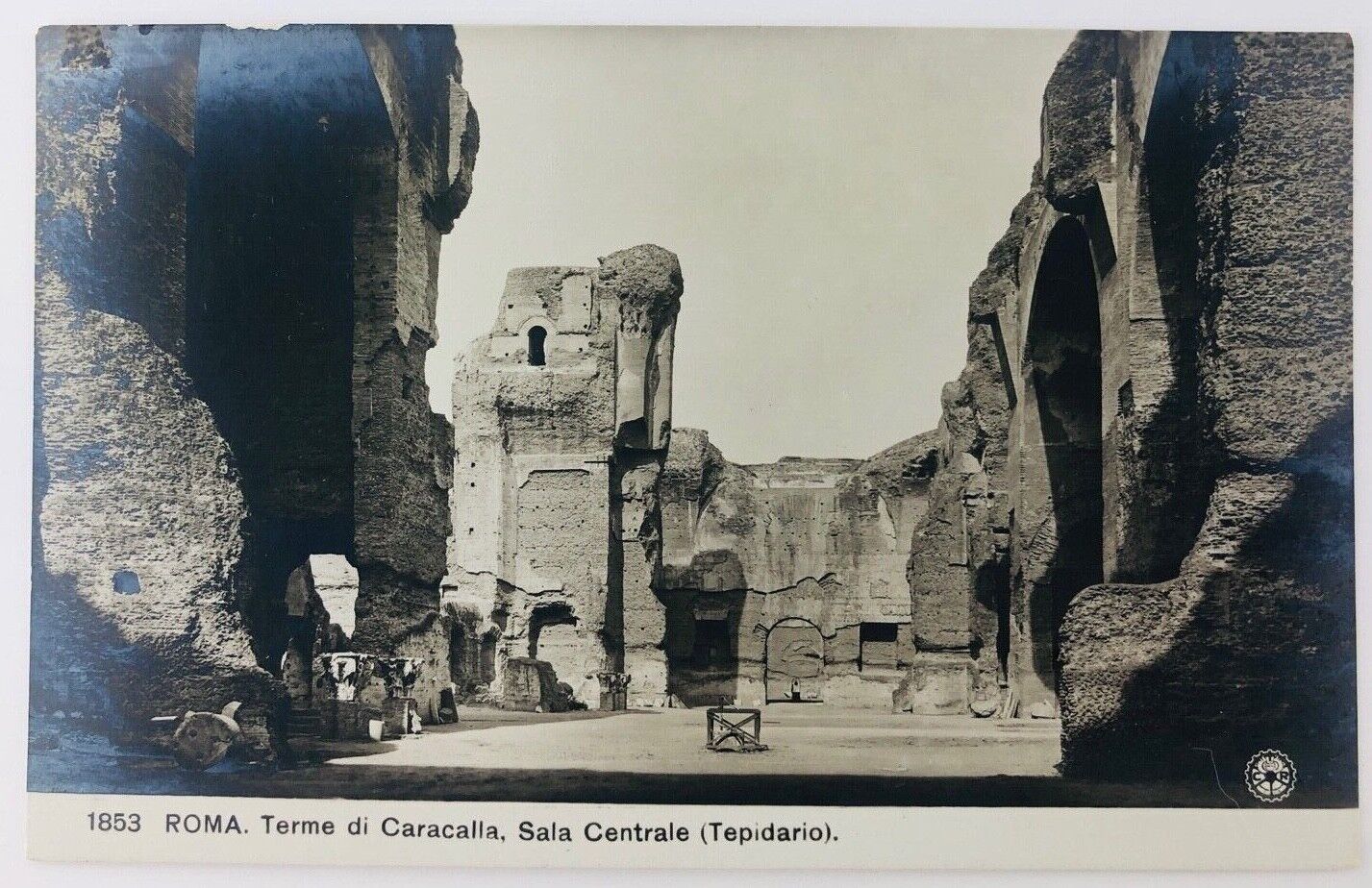 Vintage Rome Italy Baths of Caracalla Central Hall Postcard RPPC 