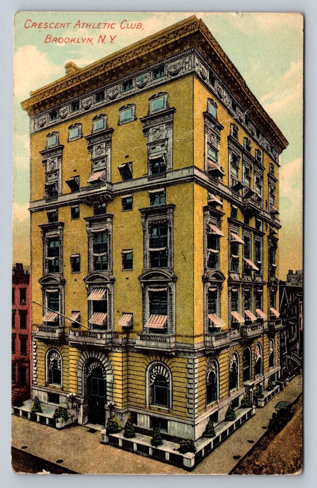 Postcard New York Brooklyn Crescent Athletic Club 1912  F629