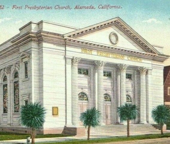 First Presbyterian Church Alameda CA California Circa 1920 Postcard
