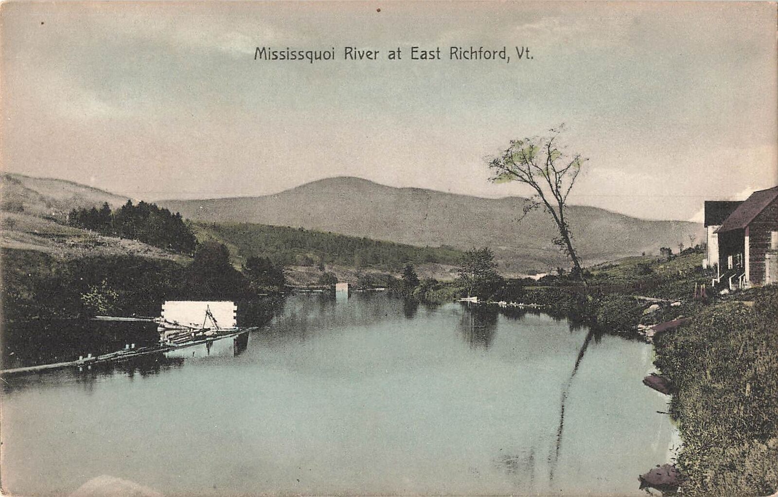 Vintage Postcard Scenic River View Mississquoi River East Richford Vermont