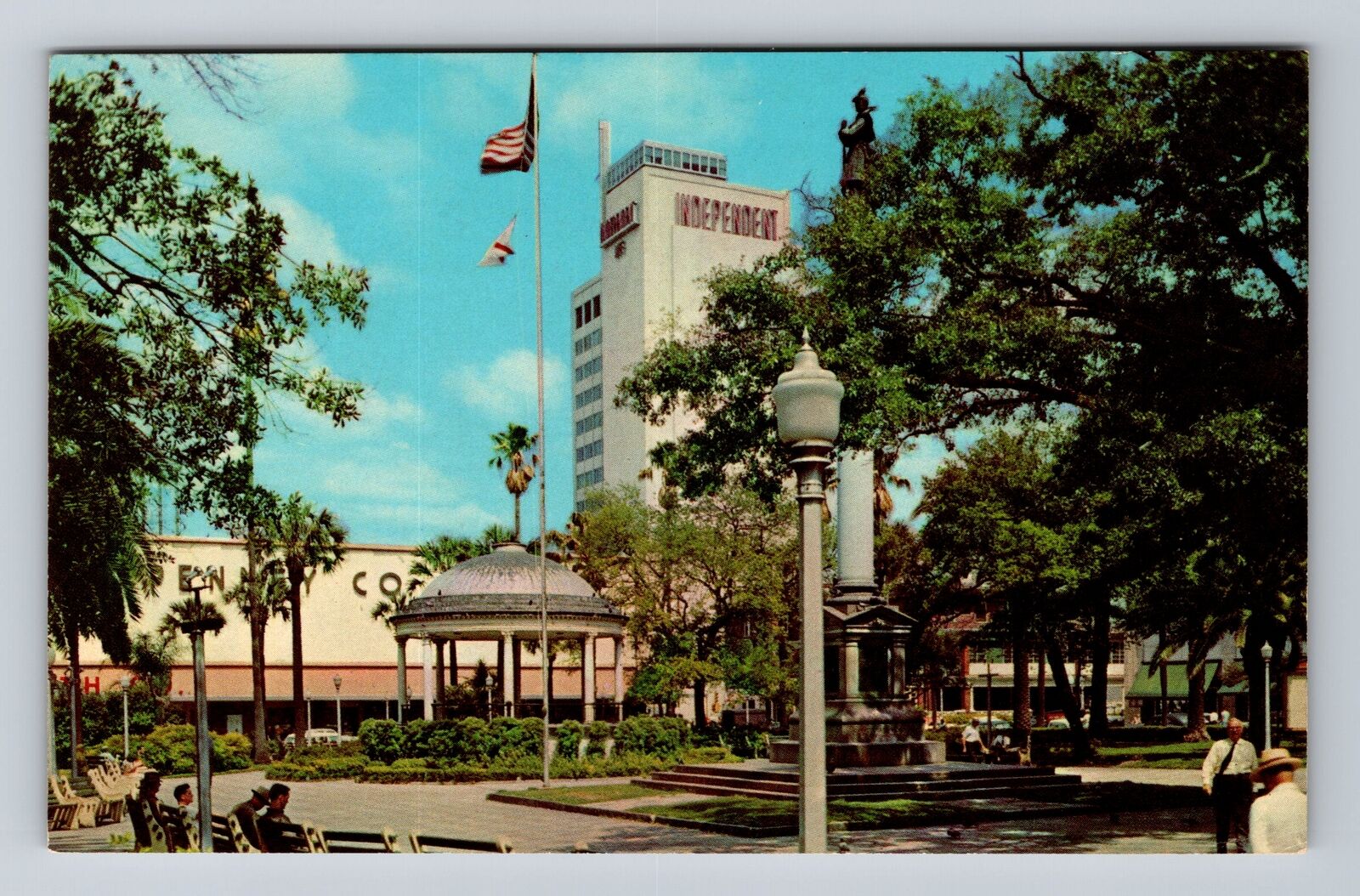 Jacksonville FL-Florida, Downtown Hemming Park, Antique Vintage Postcard