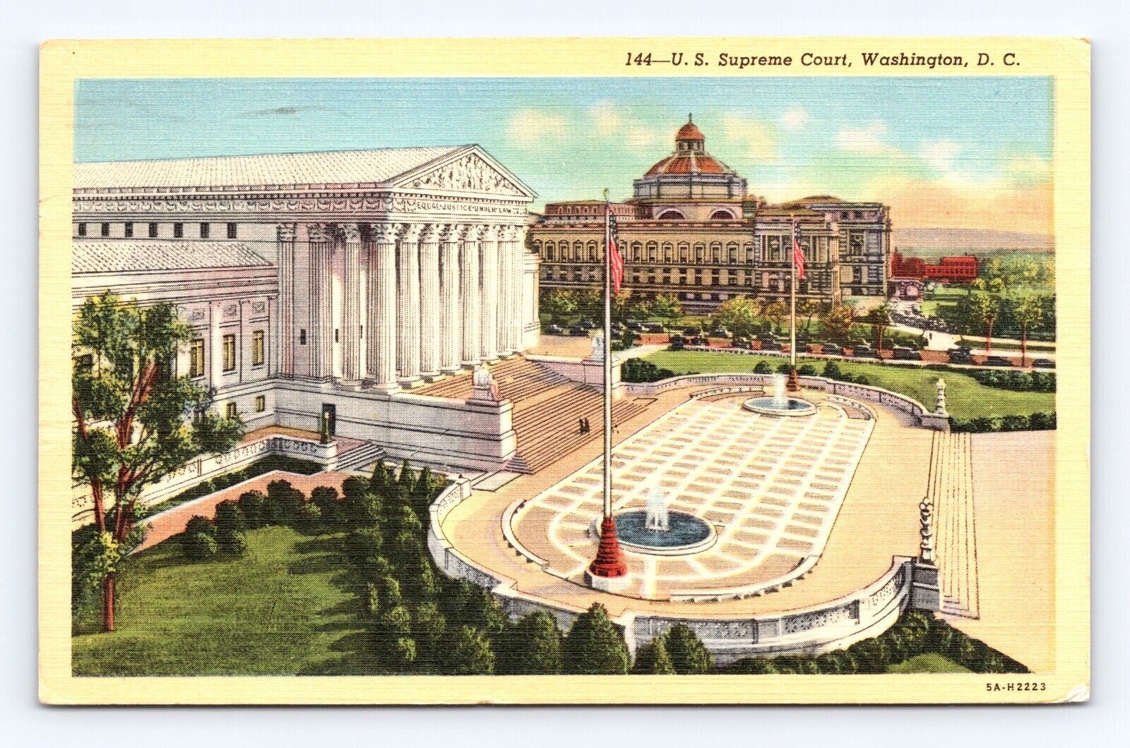 Old Postcard Supreme Court Building Washington DC 1945 Cancel