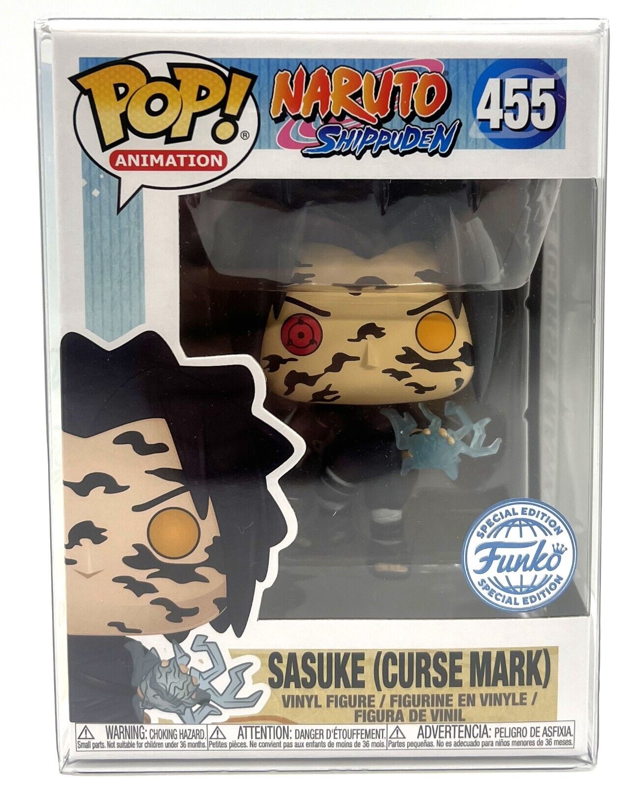 Funko Pop Naruto Shippuden Sasuke Curse Mark SE #455 with POP Protector