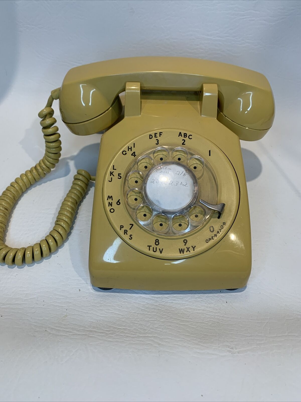 Vintage ITT Yellow Rotary Dial Desk Telephone Art Deco Collectible Display