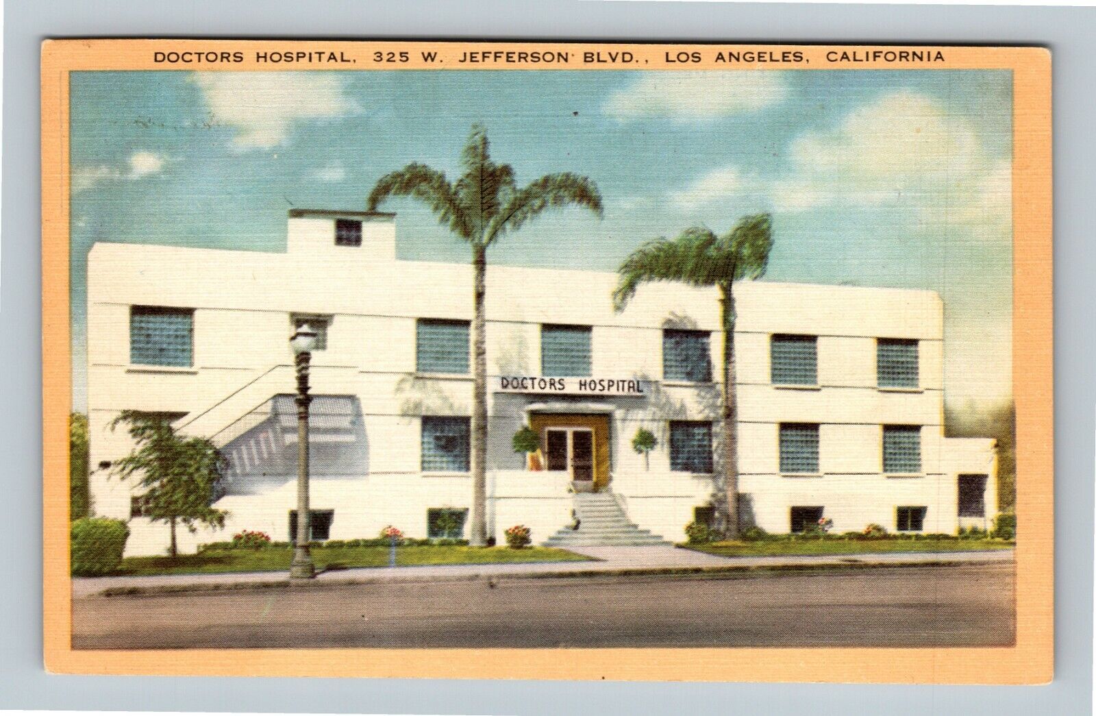 Los Angeles CA, Doctors Hospital, California Vintage Postcard