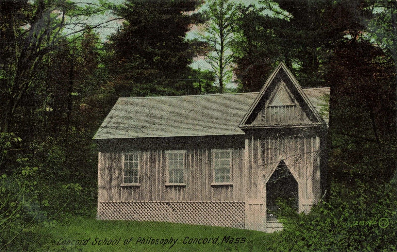 Concord MA Massachusetts, School of Philosophy, Vintage Postcard