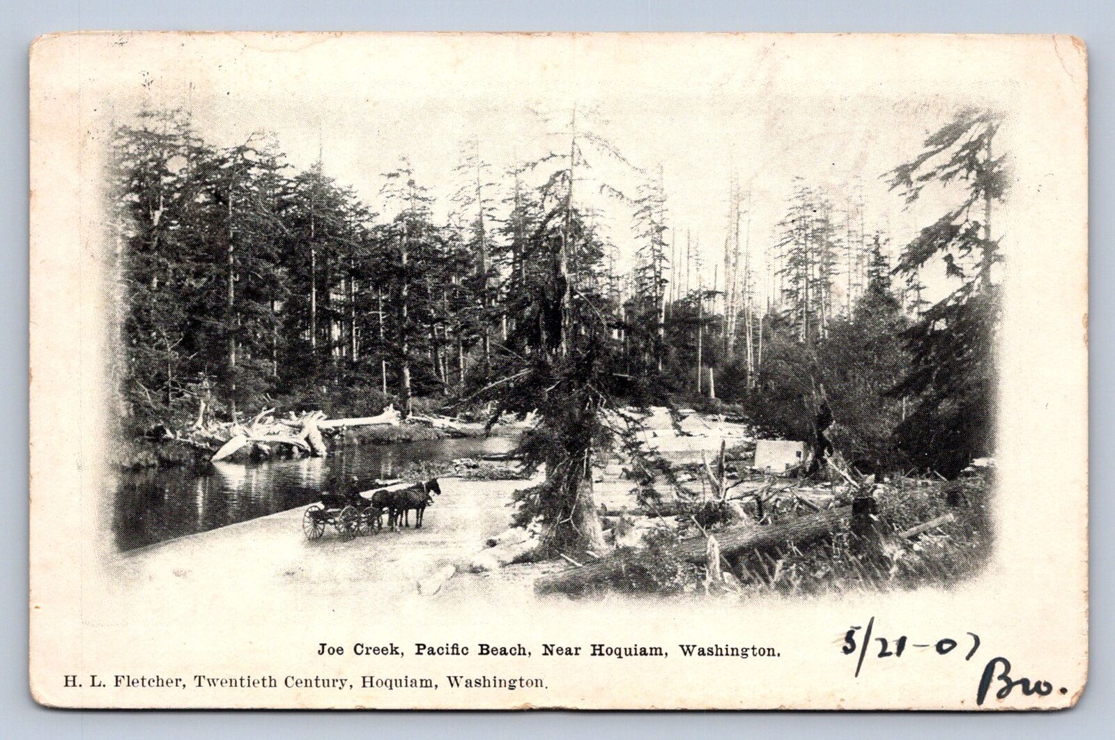 K2/ Hoquiam Washington Postcard c1910 Joe Creek Pacific Beach 86