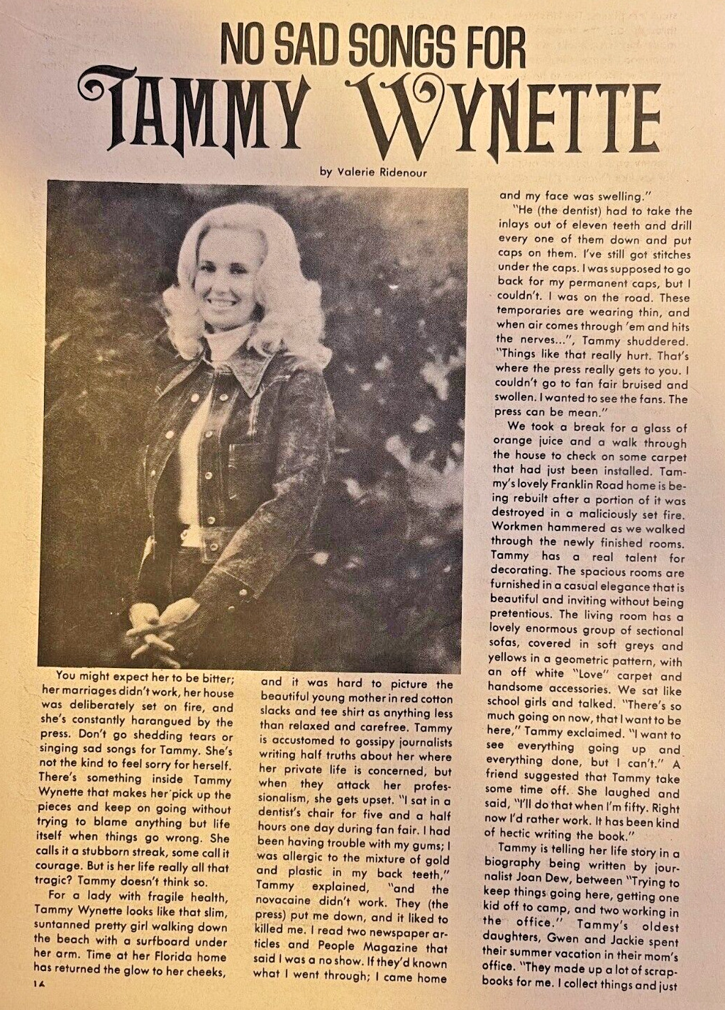 1978 Country Singer Tammy Wynette