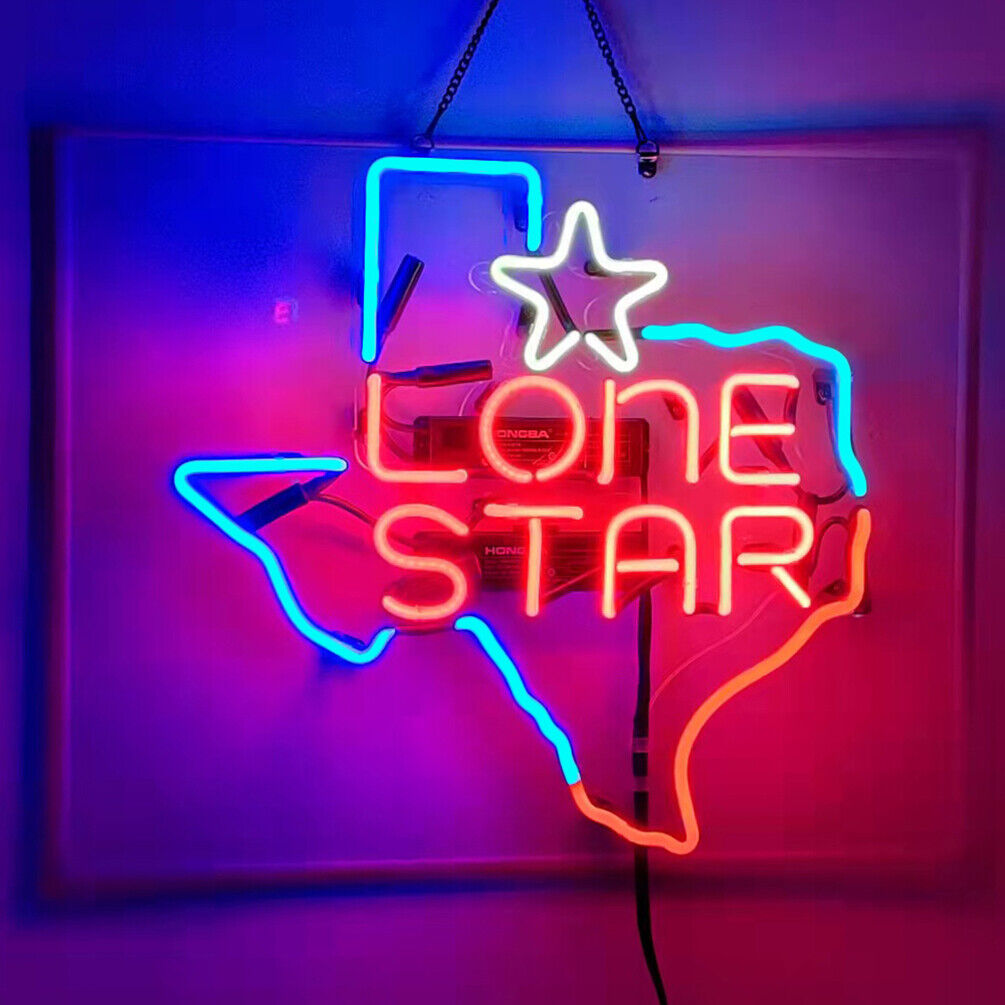 US STOCK Lone Star Beer Texas Neon Sign 19x15 Beer Bar Cave Pub Wall Decor