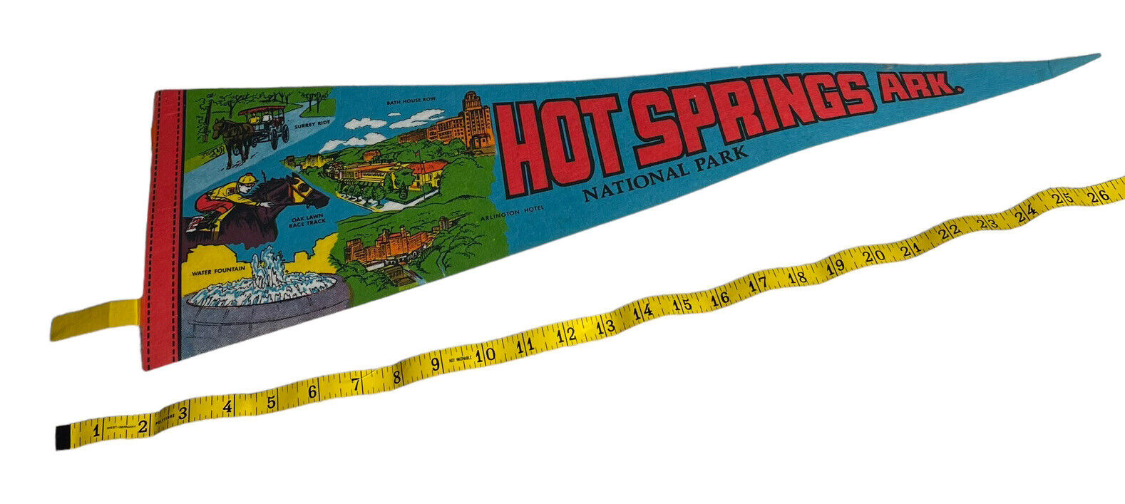 Vintage 70\'s Hot Springs Pennant  30”