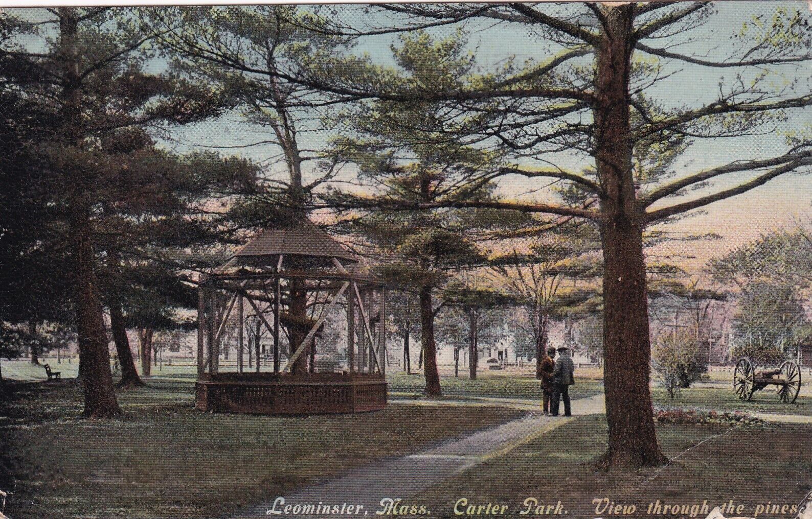 Leominster Massachusetts MA Carter Park Pines 1912 Postcard A28