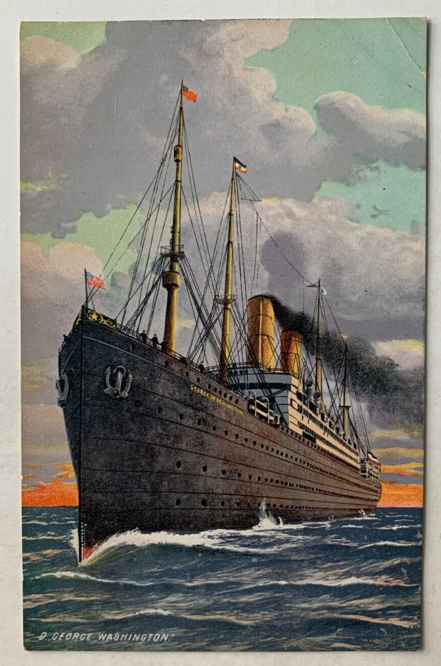 c 1900s Ship Postcard North German Lloyd Steamer George Washington Norddeutscher