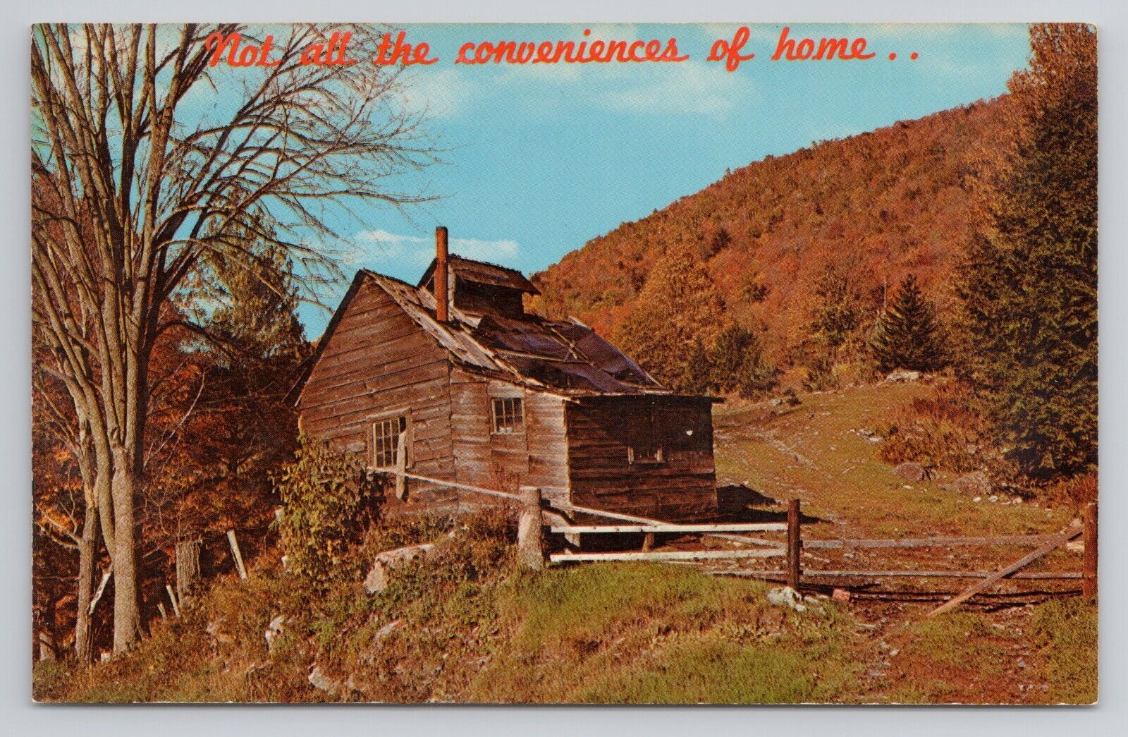 A Hillside Retreat - Cabin Chrome Postcard 689
