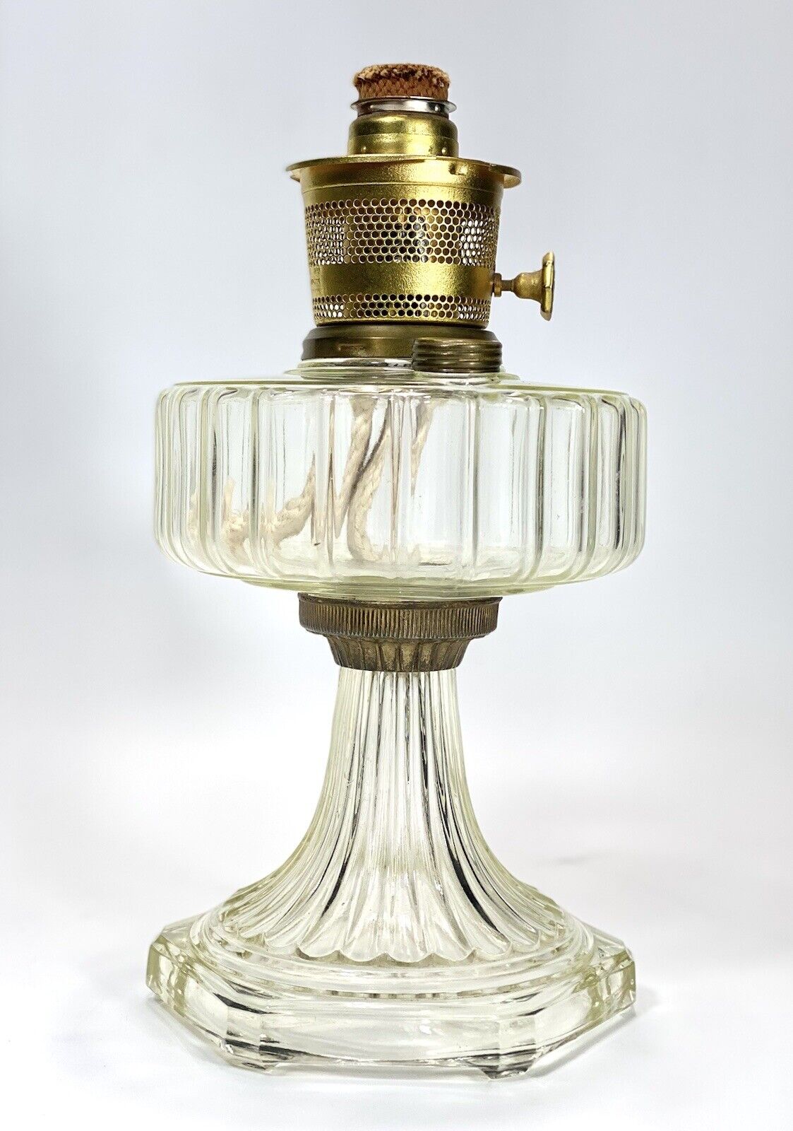 Vintage Aladdin ~ Model 23 ~ Glass Oil Lamp with Burner & Base