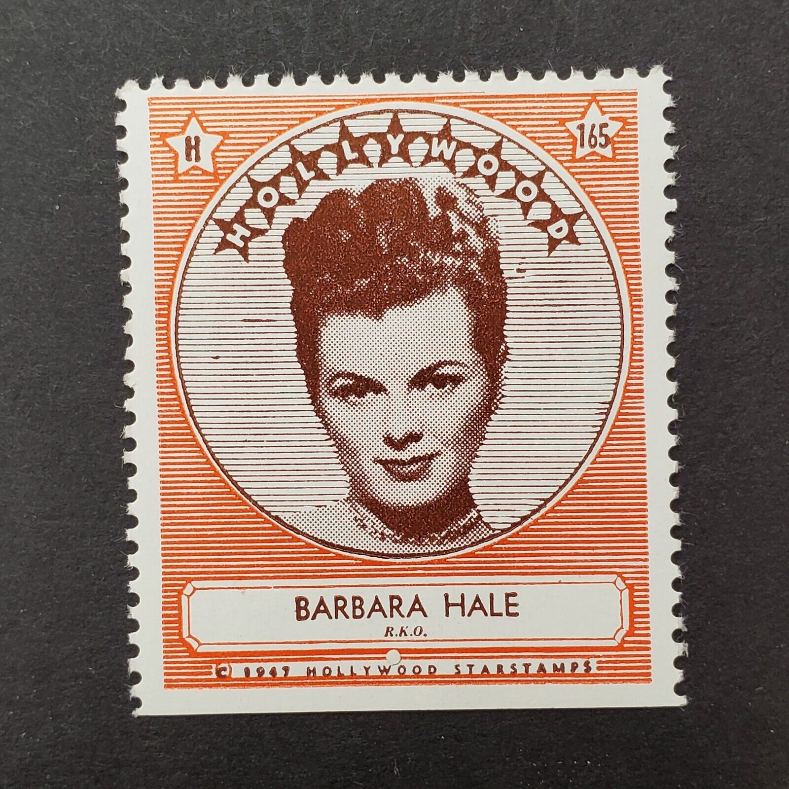 Barbara Hale 1947 Hollywood Screen Movie Stars Stamp Trading Card