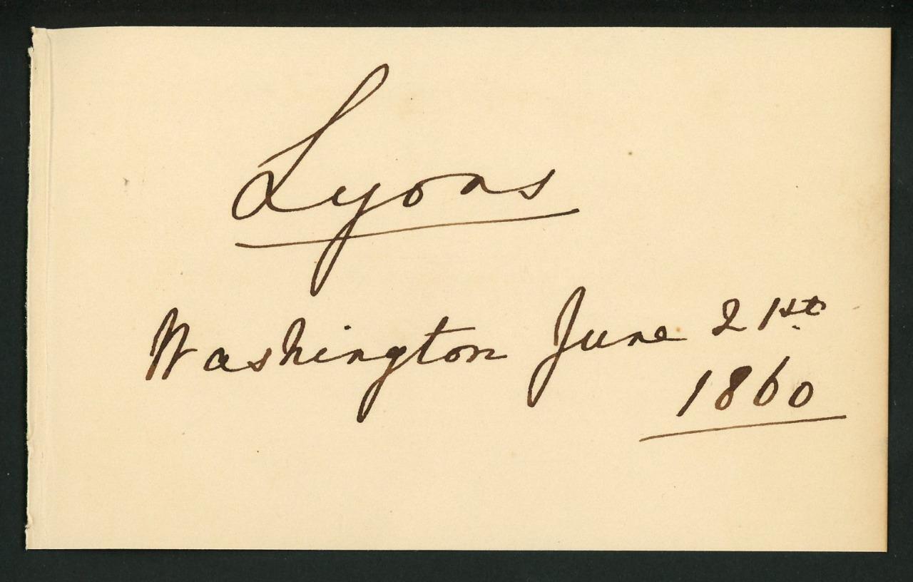 RICARD LYONS 1st Earl Lyons (1817-1887) autograph cut | British Diplomat signed