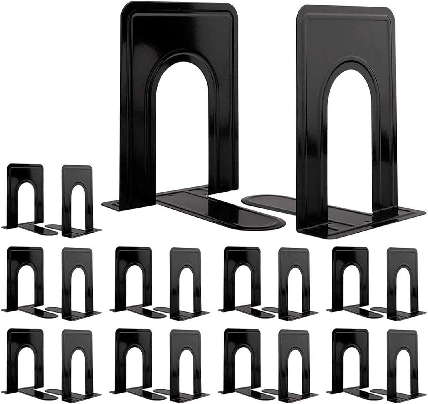 Metal Library Bookends Book Support Hold Office Organizer Bookends Shelves 14 pc