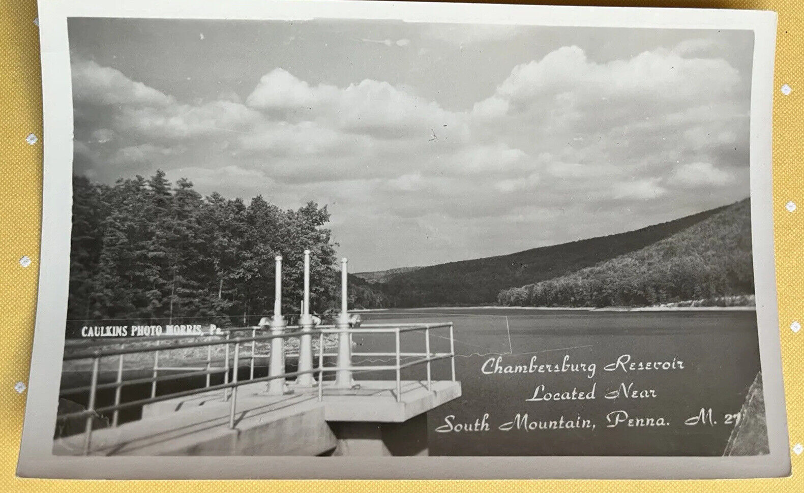 Chambersburg Reservoir Pennsylvania Lake RPPC Real Photo PA Postcard c1950