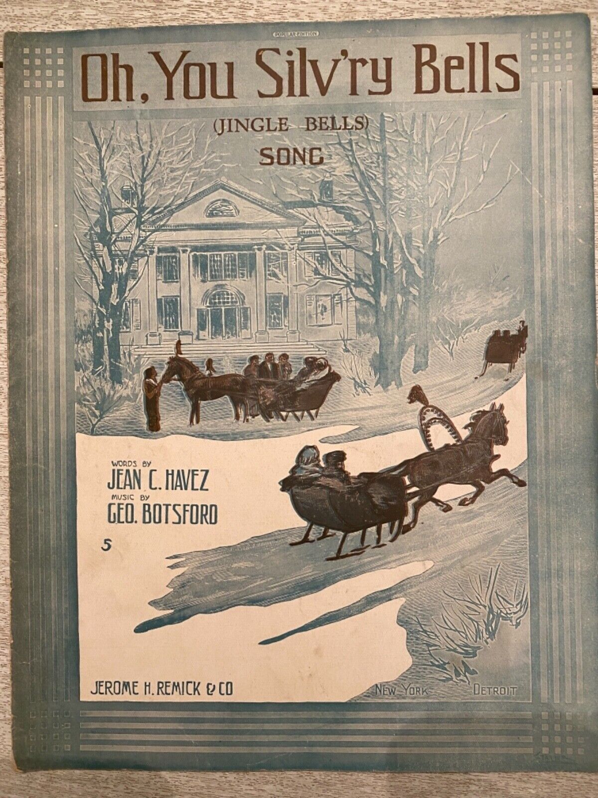 Antique Christmas Sheet Music “Oh You Silv’ry Bells\
