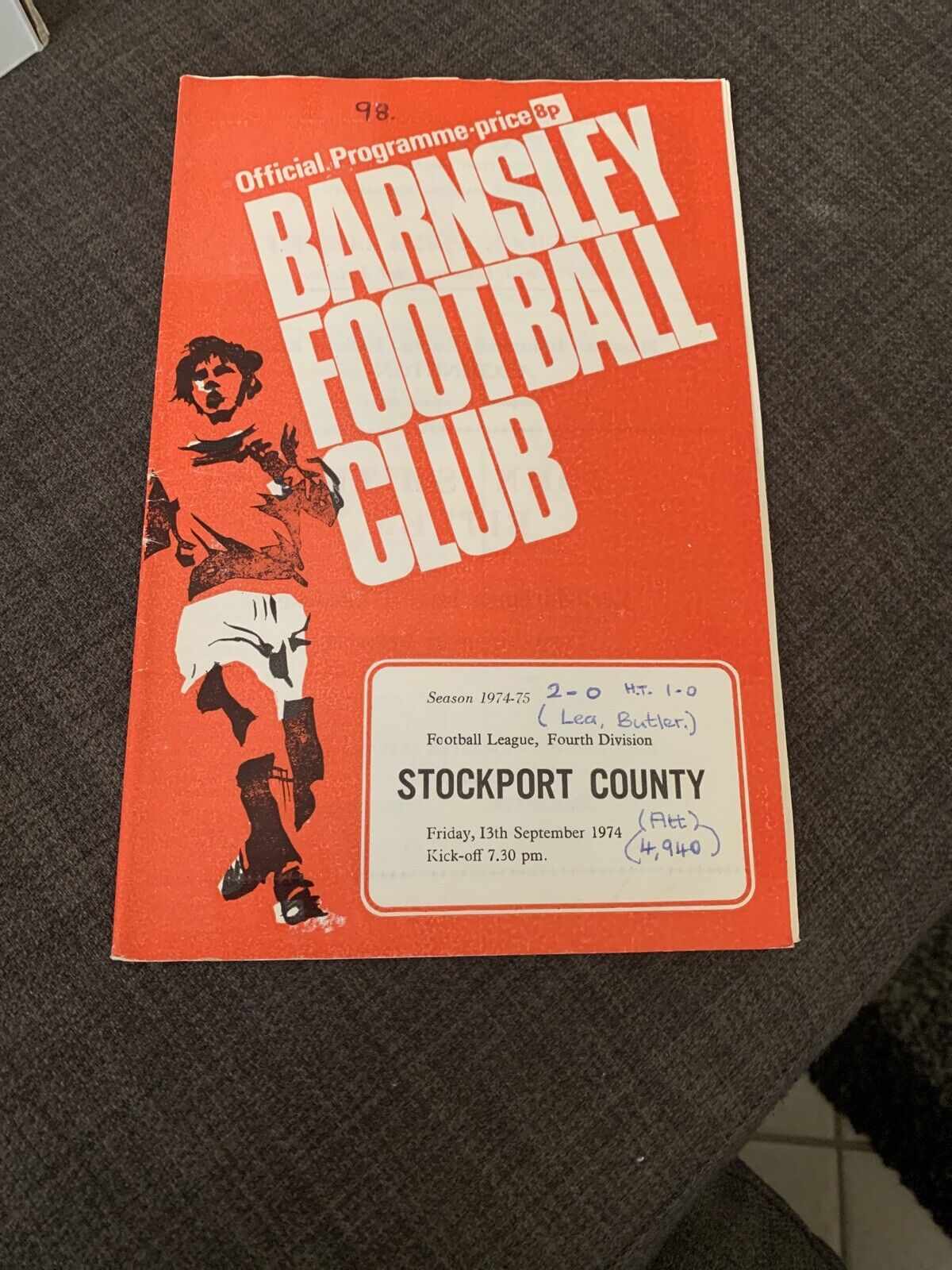 1974/75 Barnsley V Stockport County Football/Soccer Programme