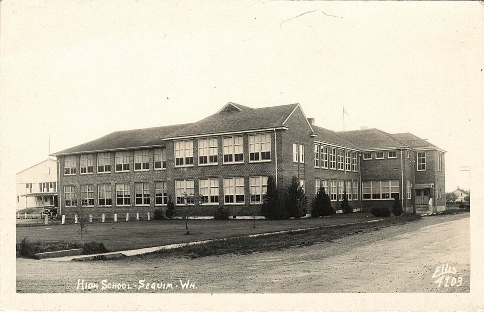 Vintage Postcard High School Sequim WASHINGTON 