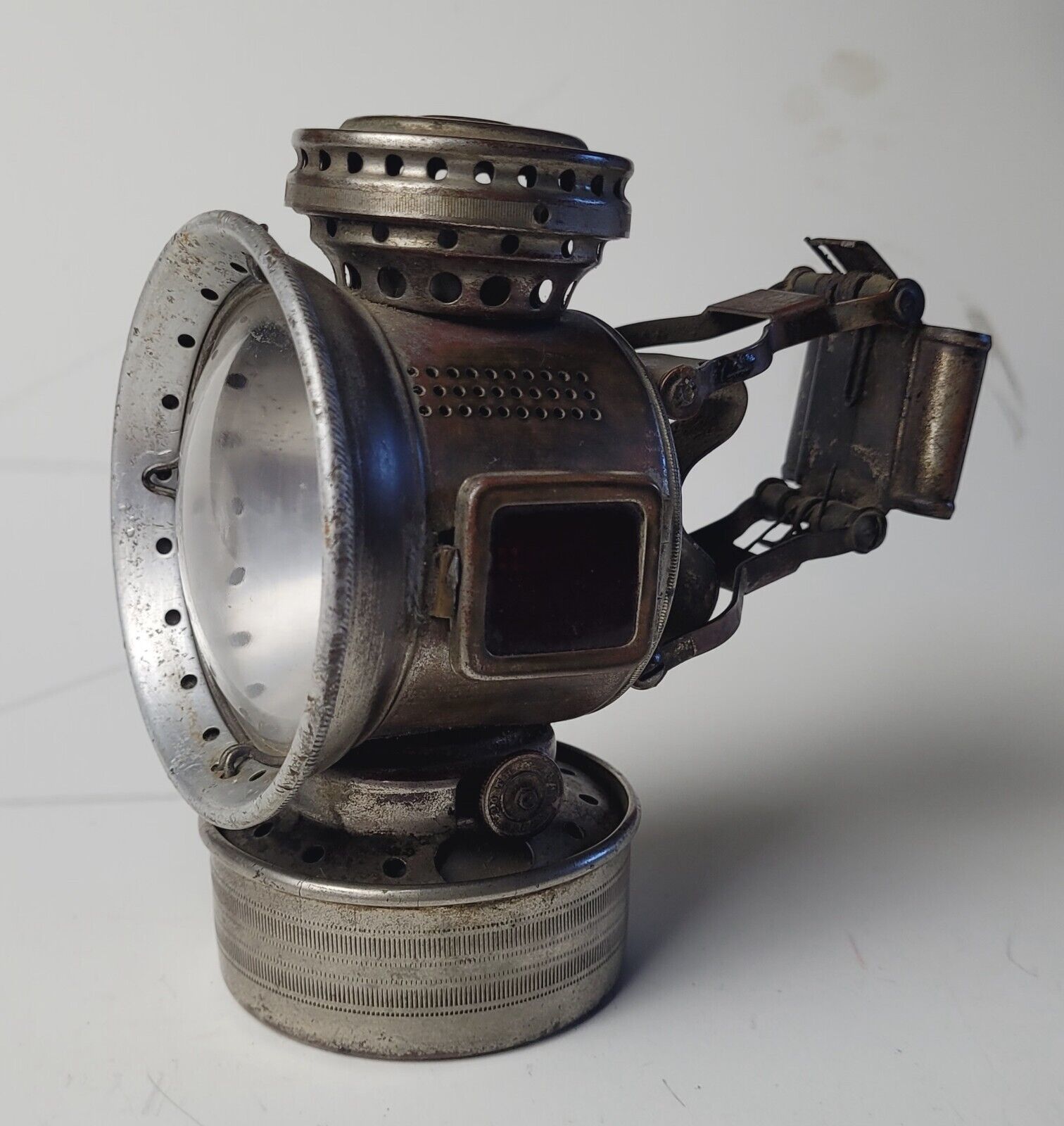 RARE 1890s ANTIQUE 20TH CENTURY MFG. CO.  BICYCLE OIL LANTERN HEAD LAMP