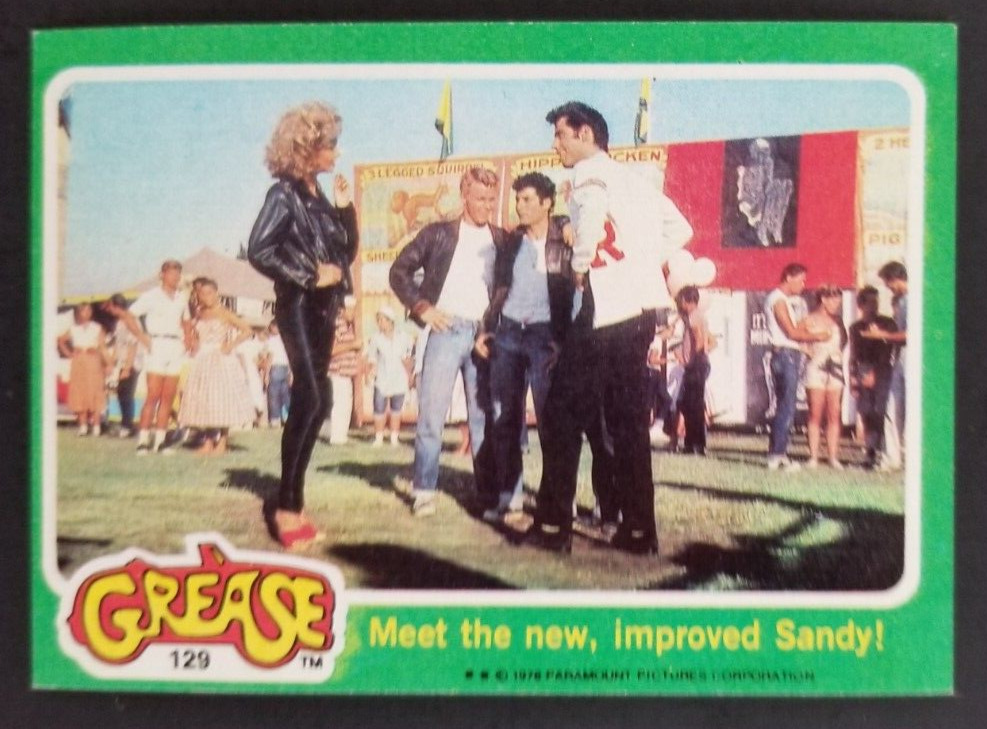 Grease 1976 Meet the new improved Sandy Movie Topps Card #129 (NM)