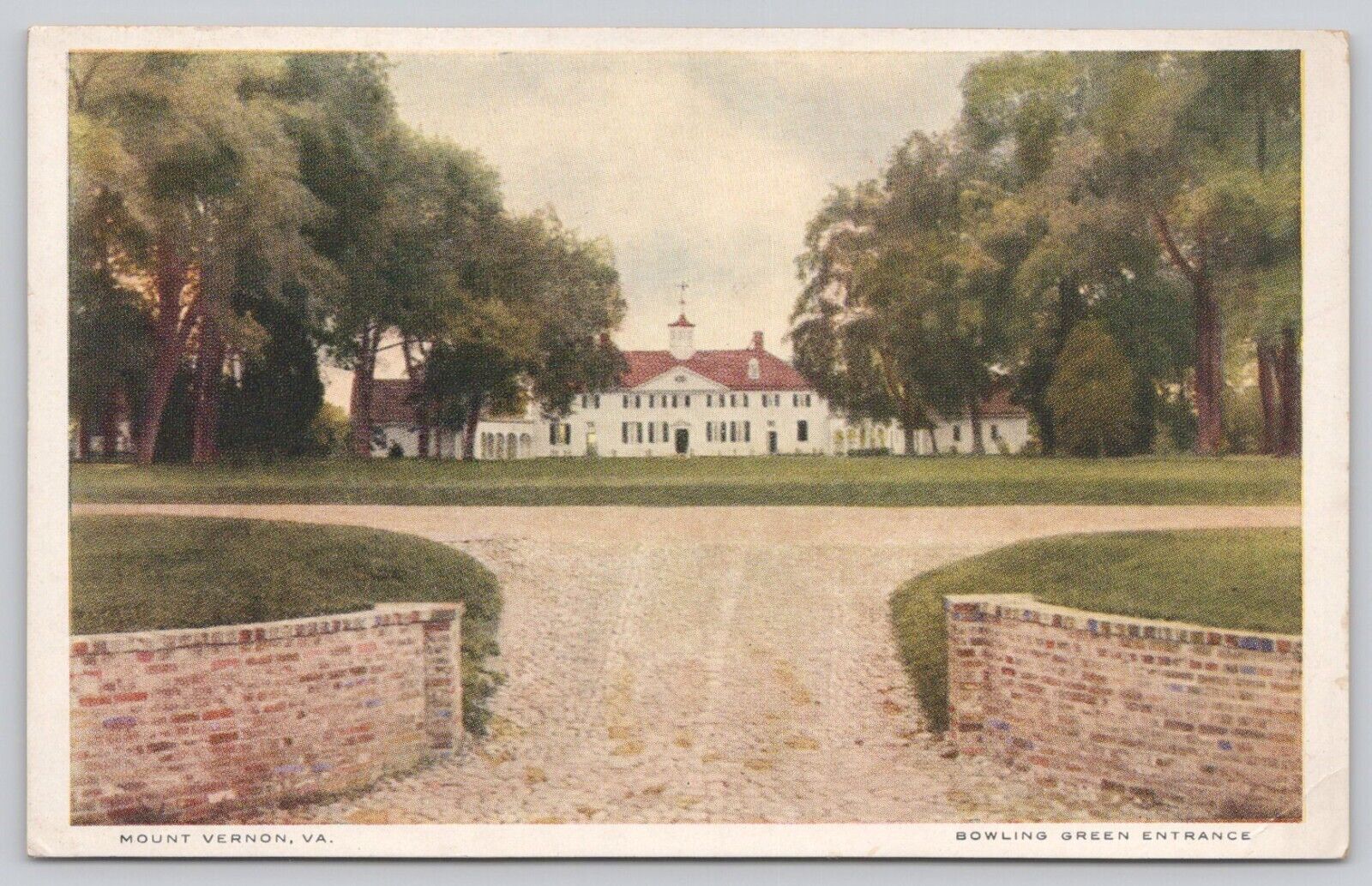 Postcard Mount Vernon Va Bowling Green Entrance divided Back UNP *a5