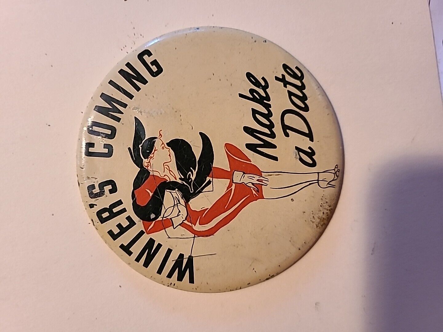 Vintage Large 3 Inch Old School Pinback Button
