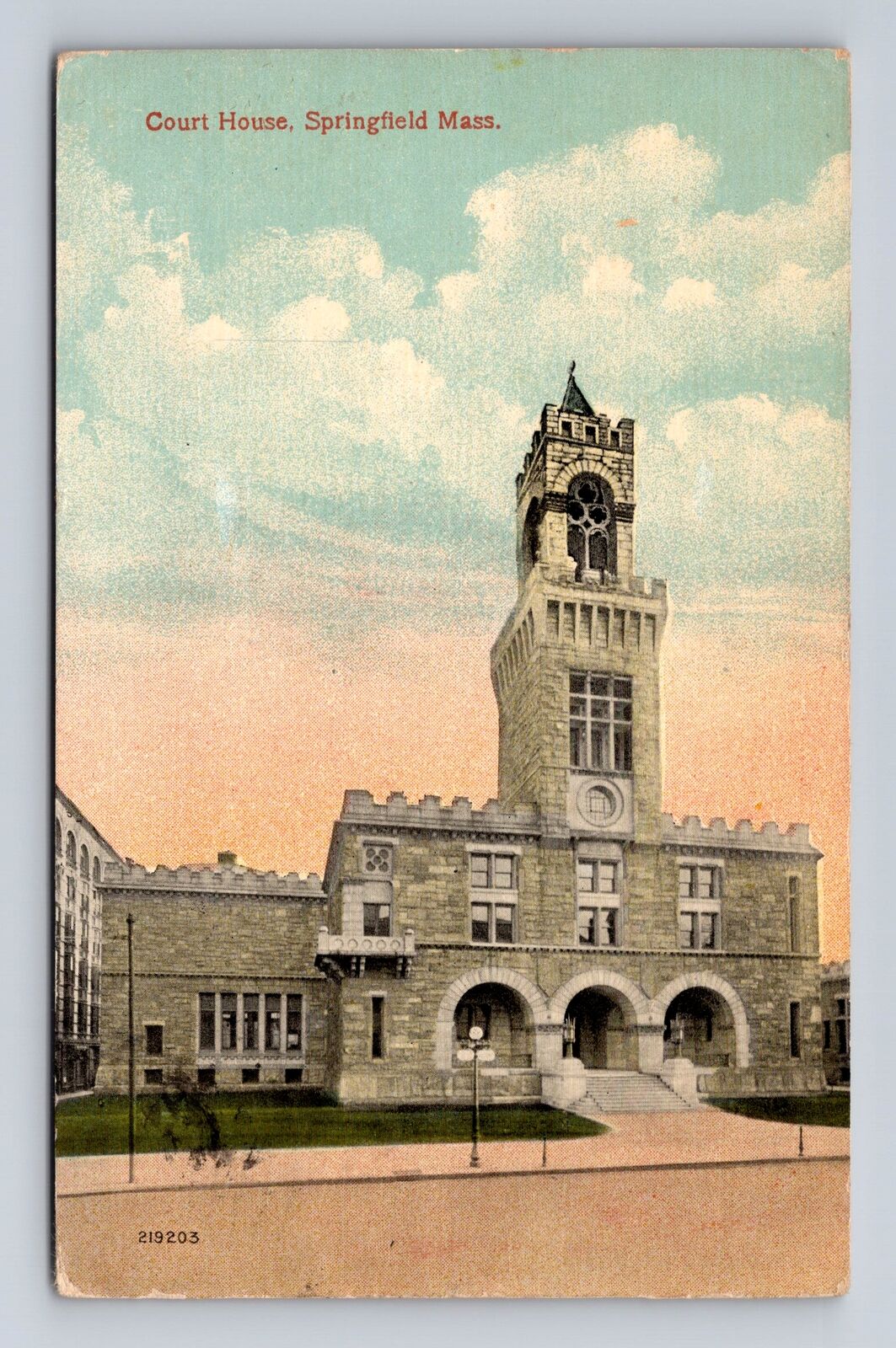 Springfield MA-Massachusetts, Courthouse, Antique, Vintage c1914 Postcard