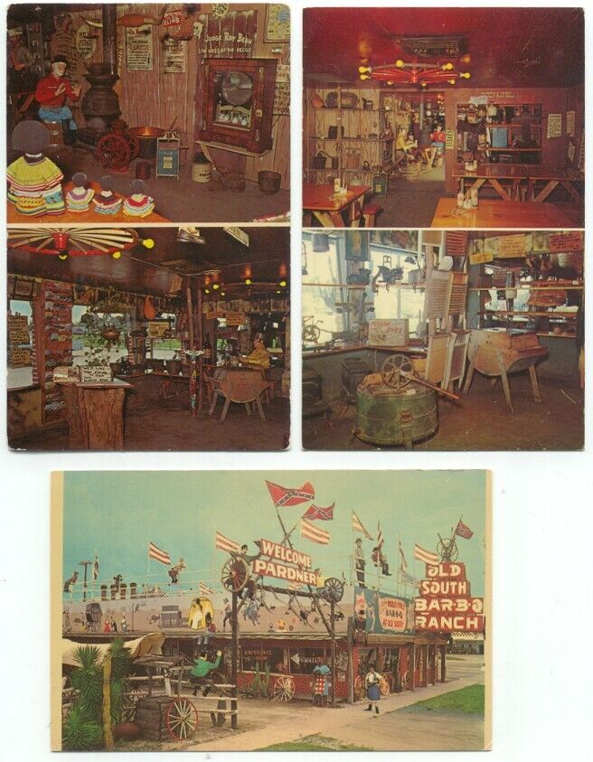 Clewiston FL Old South Bar-B-Q Ranch Restaurant Lot of 3 Postcards Florida
