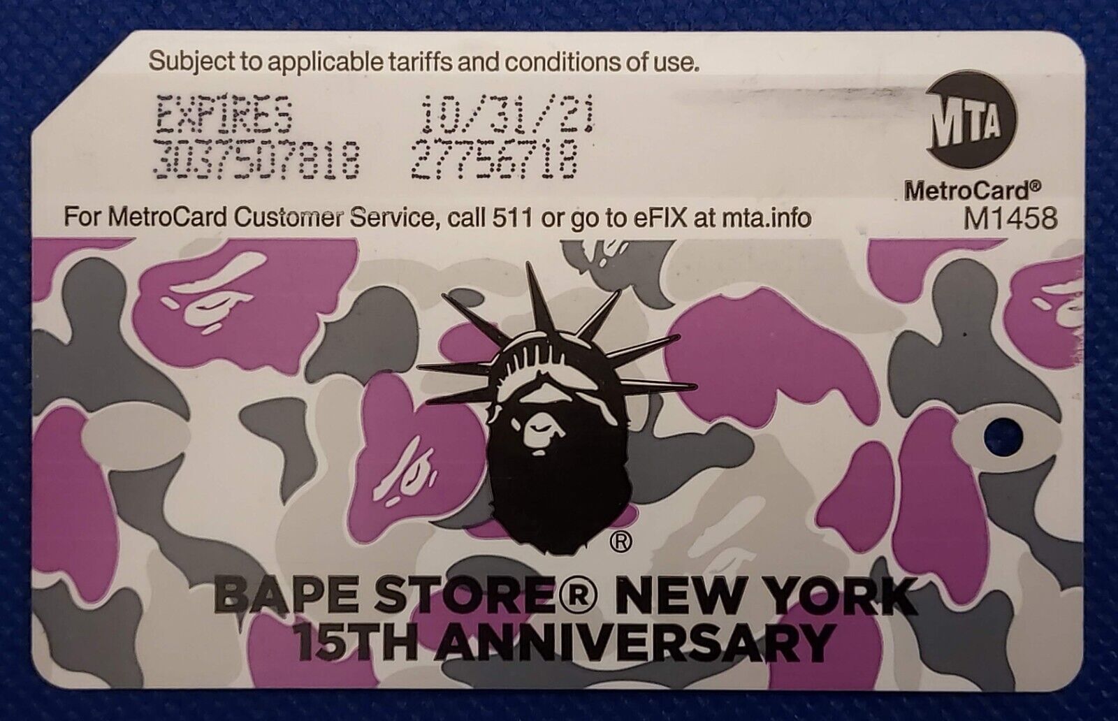Collectible expired NYC MetroCard - BAPE Store
