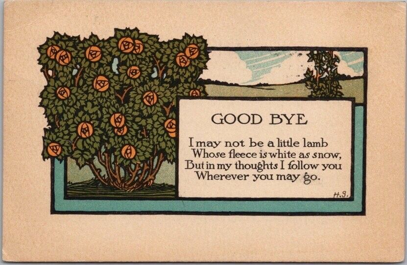 Vintage 1915 ART DECO Greetings Postcard \