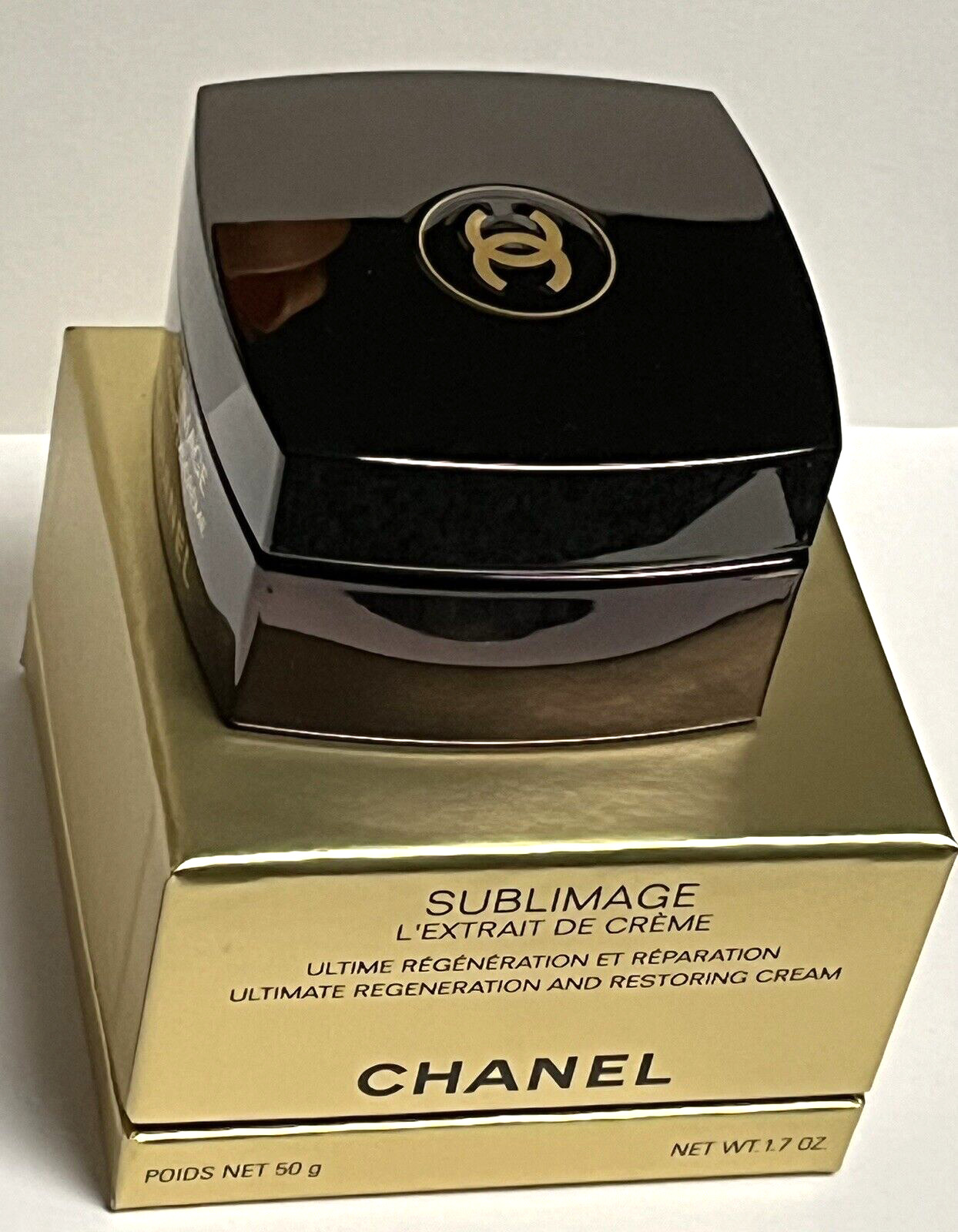 CHANEL Sublimage  EMPTY Jar 1.7 oz L\'Extrait de Crème NEW Spatula Original Box