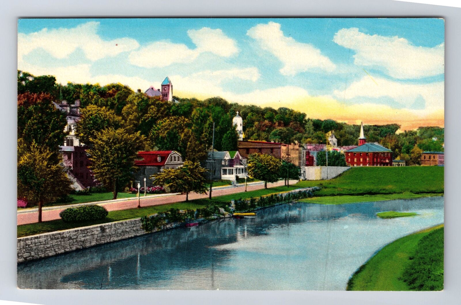 Galena IL-Illinois, Scenic View of Historic Galena, Antique Vintage Postcard