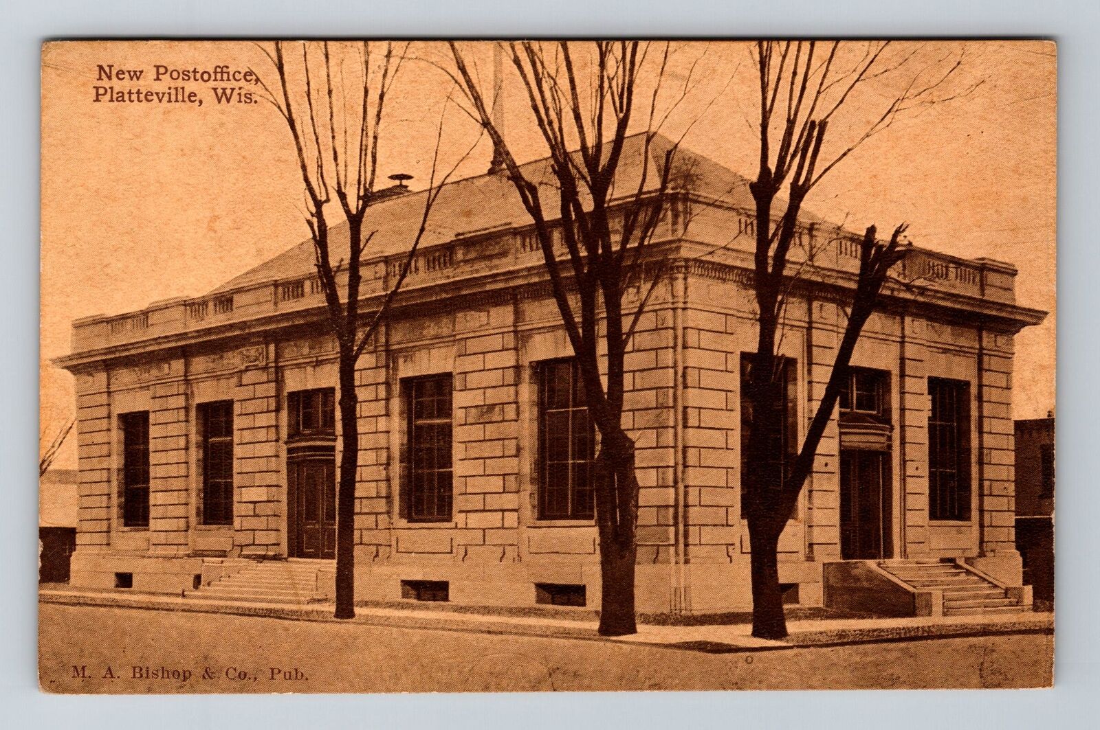 Platteville WI-Wisconsin, New Post Office, Exterior, Vintage Postcard