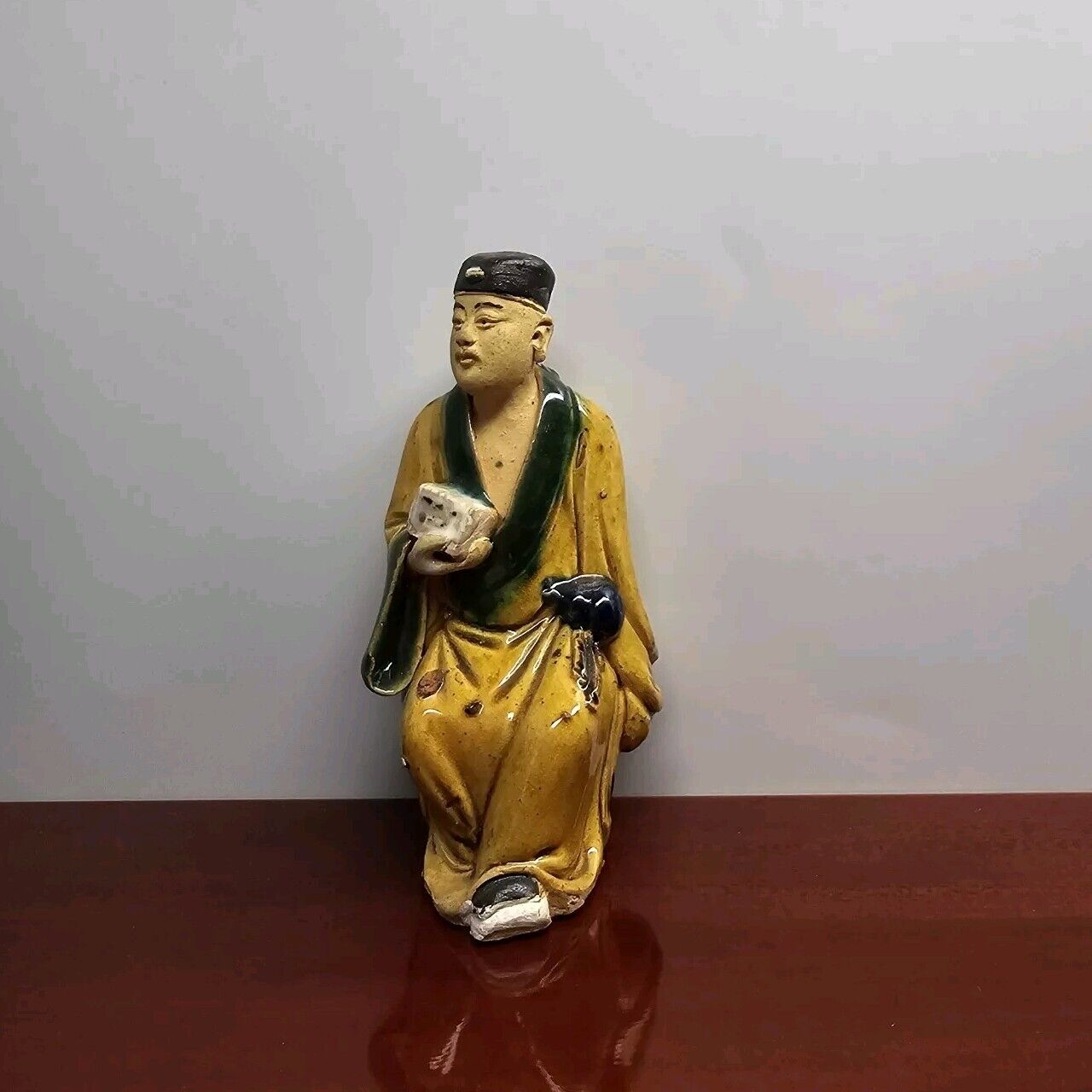 Early 20th Century Chinese Republic Period  Sancai Glaze Figurine 