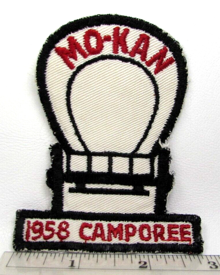 Vintage 1958 Mo Kan Camporee Patch Covered Wagon Missouri Kansas Boy Scouts BSA