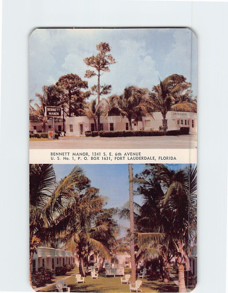Postcard Bennett Manor Fort Lauderdale Florida USA