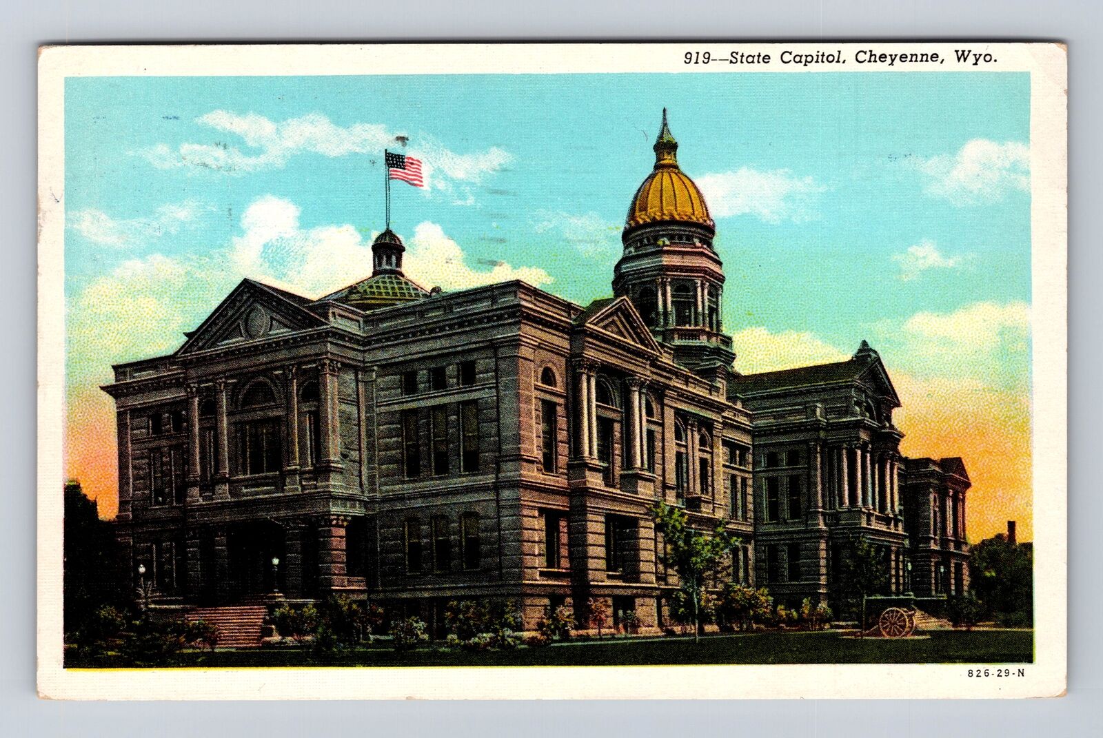 Cheyenne WY-Wyoming, State Capitol, Antique, Vintage c1955 Souvenir Postcard