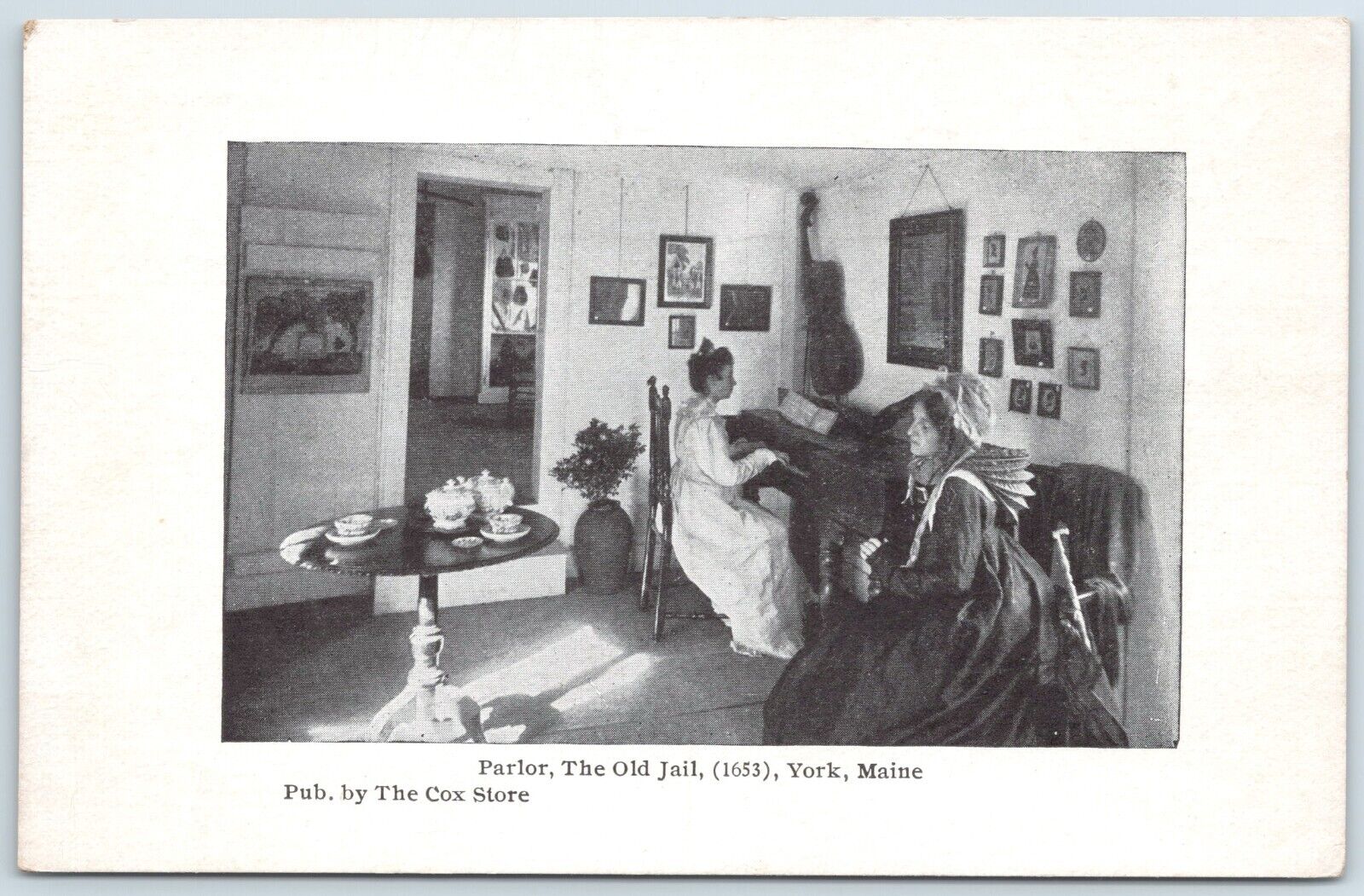 Interior of Old Jail John F Sanford & Co. York Village Maine ME Postcard