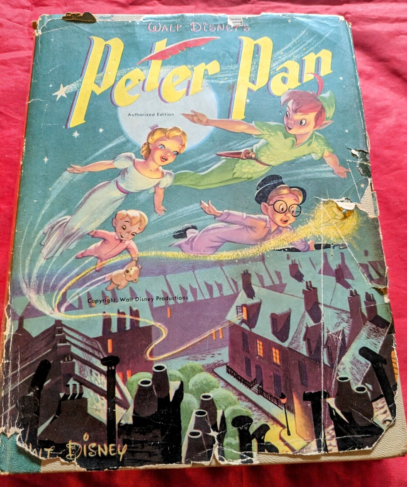 VTG Walt Disney Peter Pan Whitman HC DJ 1952 Book Authorized Edition 2132