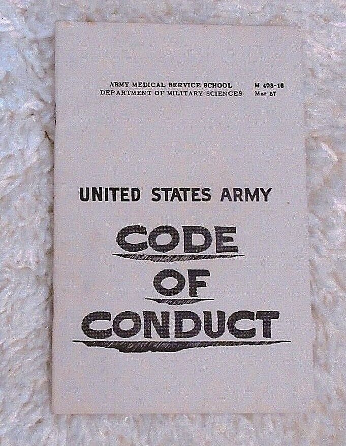 Vintage 1957 Illustrated United State Army Code of Conduct Brochure