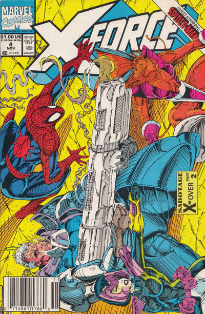 X-Force #4 Newsstand Cover (1991-2002) Marvel Comics